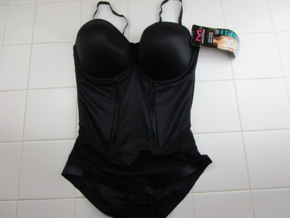 Maidenform 40D Built In Bra Body Shaper Sculpts‎ Ultra Firm Black Cool Comfort